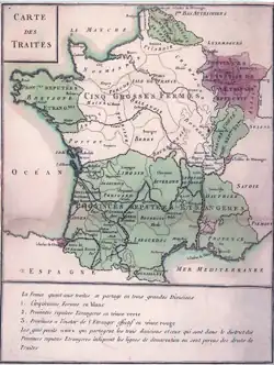 Les « provinces réputées étrangères », définies comme telles par Jean-Baptiste Colbert, dans l'ordonnance de septembre 1664. Le Béarn, la Soule et la Basse-Navarre, où les droits étaient élevés et payés sur les échanges entre elles mais aussi avec les autres provinces.