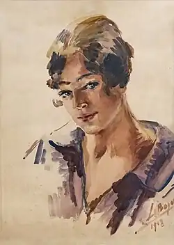 Buste de femme - Aquarelle sur papier, 1918.