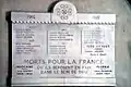 Plaque commémorative guerre 14-18.