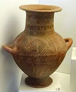 Vase à col haut, tombe XVIII de la nécropole d'Olmo Bello à Bisenzio, 620-600 av. J.-C.