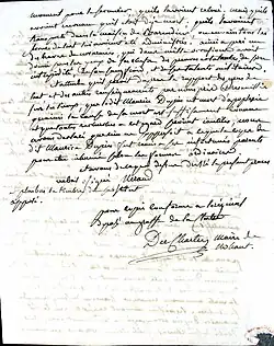 Procès-verbal du décès de Maurice Dupin. L'acte est rédigé par François Deschartres, maire de Nohant. Deuxième page du document.