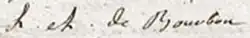 Signature de Louise-Adélaïde de Bourbon