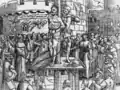 William Tyndale, humaniste anglais, étranglé puis brûlé en 1536 à Vilvorde.