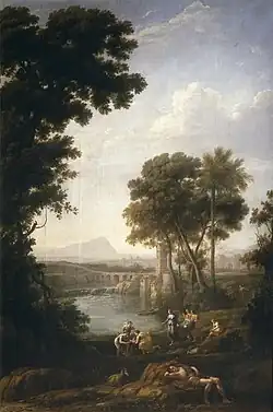 Paysage avec Moïse sauvé des eaux du Nil.