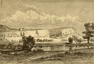 In The earth and its inhabitants de Élisée Reclus, Ravenstein et Ernest George ; 1883, avec le fort et le monastère des Grottes d'Inkerman.