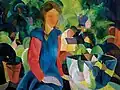 August Macke, Jeune Fille avec des poissons dans un récipient de verre (1914)