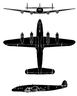 Description de l'image Lockheed Model 749A Constellation silhouette.jpg.