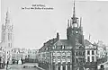 Le Beffroi avec les halles en 1897.
