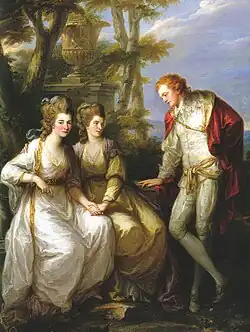 Lady Georgiana, sa sœur Lady Henrietta Frances (en) et son frère George John Spencer par Thomas Lawrence, vers 1780