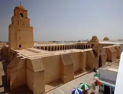 Vue d'ensemble de la grande mosquée de Kairouan, Tunisie