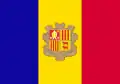 Drapeau d'Andorre (le troisième quartier du blason représentant l'ancienne couronne d'Aragon)