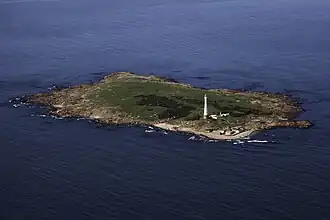 Vue aérienne de l'île de Lobos.