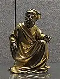 Jean de Clichy, Gauthier du Four, Guillaume Boey, Prophète, support de châsse reliquaire en bronze doré, 1409, Musée du Louvre, inv. 0A 5917, don de Jules Maciet en 1903.