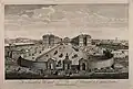 The Foundling Hospital (1753), vue d'oiseau, gravure.