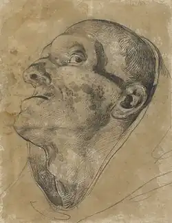 Géricault (?), Tête d'un homme regardant vers le bas, Rijksmuseum