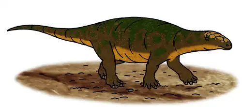 Vue d'artiste du dinosaure blindé Propanoplosaurus.