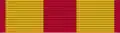 Red ribbon with two broad dark yellow stripes