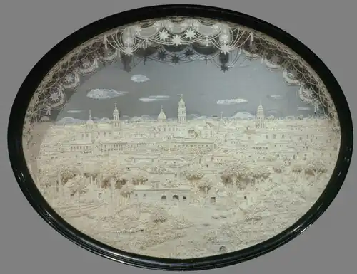 Anonyme, Panorama de la ville de Celaya&nbsp;(es), 1883, papier de riz.