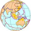 La microplaque de Timor : ici, au Nord-Ouest des rives de l'Australie.