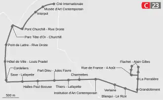 Voir la carte de la ligne.