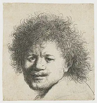 Autoportrait aux cheveux ébouriffés (c. 1631, Rijksmuseum Amsterdam).