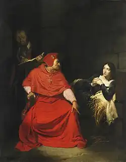 Paul Delaroche, Jeanne d'Arc, malade, est interrogée dans sa prison par le cardinal de Winchester, 1824.