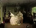 Fiançailles d'un major (La Demande en mariage du major endetté), 1848. Huile sur toile, 97&nbsp;×&nbsp;130&nbsp;cm. Musée Russe de Saint-Pétersbourg.