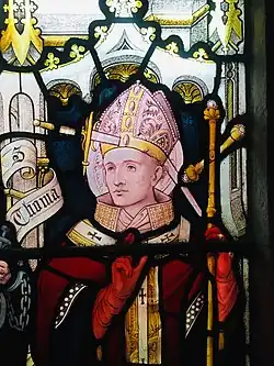 Vitrail commémoratif Cooper, Église Saint-Pierre, Great Berkhamsted (en), par Nathaniel Westlake (en), en mémoire de l’industriel William Cooper (1813-1885).