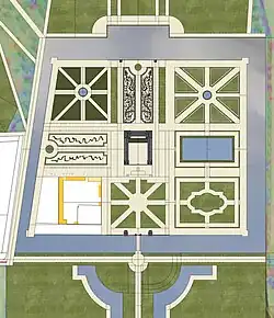 Restitution du plan général du château et jardins de Gesvres, fin XVIIe, Seine-et-Marne