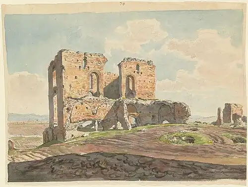 La villa des Quintilii en 1789. Peinture de Carlo Labruzzi, National Gallery of Art.