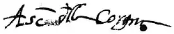 signature d'Ascanio de la Corna