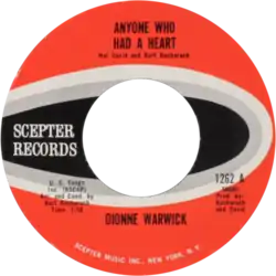 Description de l'image Anyone who had a heart dionne warwick US single variant A.png.