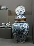 Porcelaines à décor bleu et blanc, Chine, XVIIIe&nbsp;siècle.