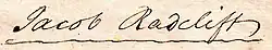 signature de Jacob Radcliff