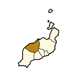 Localisation de Tinajo dans l'île de Lanzarote.