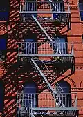 Les échafaudages typiques des immeubles de New York.