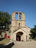 Clocher-mur de l'église de Naves.