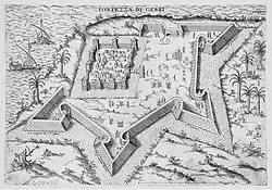Carte du borj El Kebir de Houmt Souk en 1599.