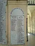 Plaque commémorative dans le hall de l'hôtel de ville de Béziers.