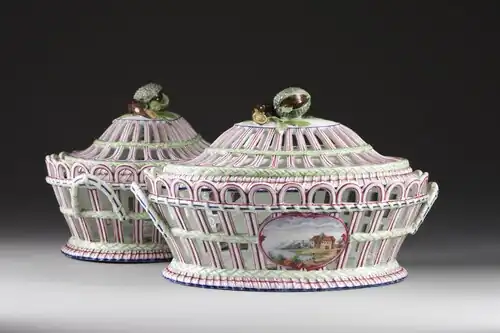 Corbeilles ajourées en porcelaine de Niderviller, vers 1785. Musée Hallwyl à Stockholm.