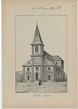 L'église Saint-Pierre d'Yvetot vers 1880.