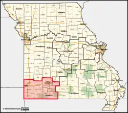 Description de l'image Missouri's 7th congressional district (since 2023).svg.