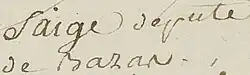signature de Joseph Saige