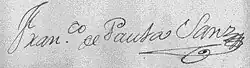 signature de Francisco de Paula Sanz