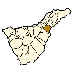 Localisation de Candelaria dans l'île de Tenerife.