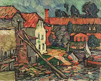 Jaan Vahtra&nbsp;(et) (1882–1947), Moulin de Räpina, 1913. Panneau, huile.
