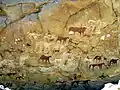 peinture rupestre sur une montagne à Manda Guéli (Ennedi).