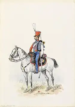 Trompette du 1er régiment de hussards vers 1828.