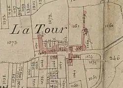 Extrait d'un ancien plan cadastral.