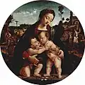 La Vierge à l'Enfant avec le jeune saint Jean, par Piero di Cosimo en 1489-1499.